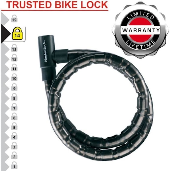 Master Lock 8115EURDPS Stål Kabellås - Sort