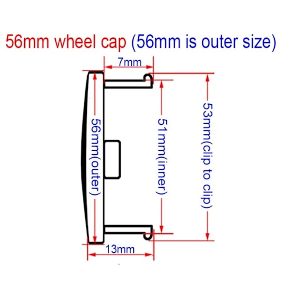 TSL02 - 56MM 4-pak Centerkapsler Tesla Sort
