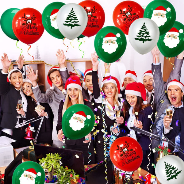 Juleballonger 100 stk God Jul Festballonger Dekorasjoner Latex