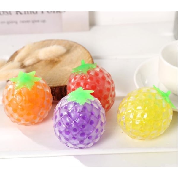 Paket med fruktformade anti-stressbollar, sensoriska fidgetleksaker