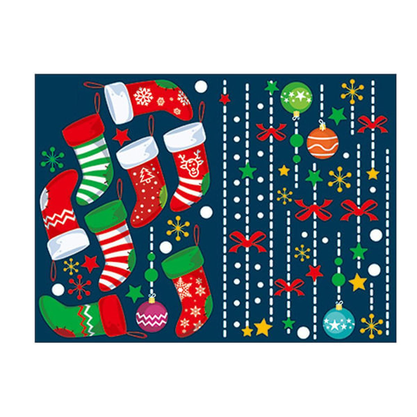 Julepynt for vegg, vindu, Santa Claus-veggdekorasjon, nyttårsjuledekorasjon for hjemmet, desember