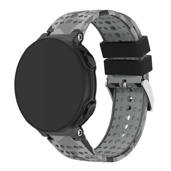 Garmin Forerunner 220 / 230 / 235 / 620 / 630 Silicone Watch Band - Black / Gray Silver Gray