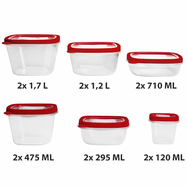 REMAKE Stort Lunchbox-paket - 12 st - 6 Storlekar Transparent Transparent