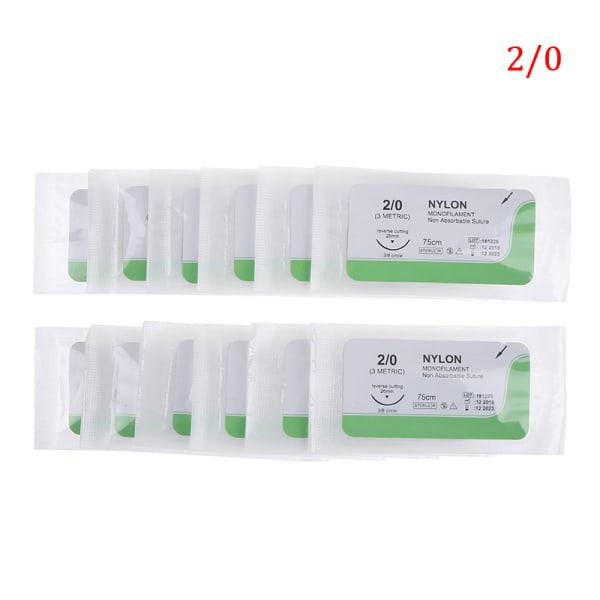 12 st 2.0/3.0/4.0 Suture nylontråd Steril kirurgisk övning