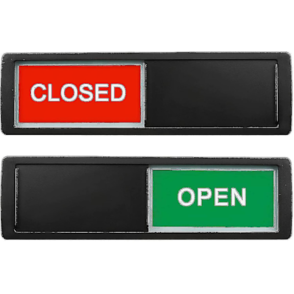 Öppet Stängt Skylt, Öppna Skyltar Sekretess Skjutdörrskylt Indikator C Silver-open close sign