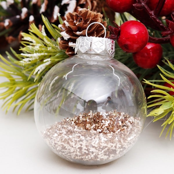 Julgranspynt 6cm/30st guld transparent boll jul b