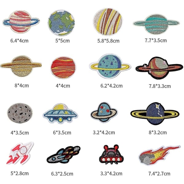 Strykjärnspåsar för barnkläder, Galaxy-tema, broderade dekorationspåsar för skolväskor, ryggsäckar, jeans, skjortor, kostymer, hattar