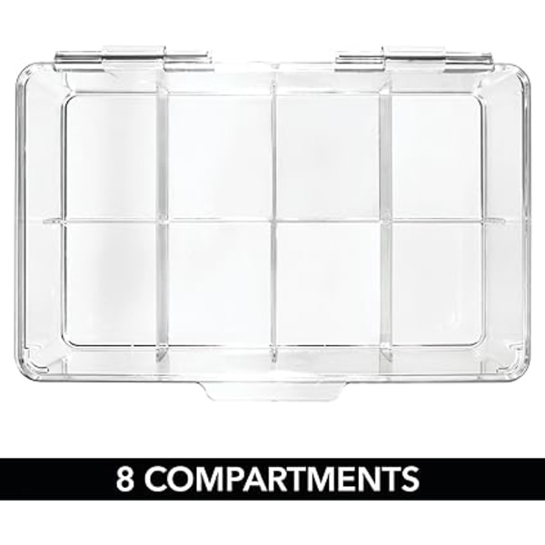 REMAKE Transparent teboks med 8 rum - opbevaringsboks med plastik