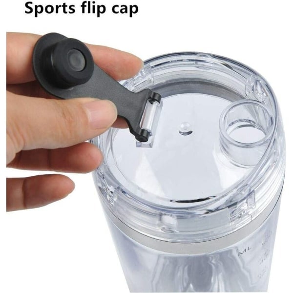 Mixerflaska Hög Effekt Protein Shaker 600ML Återfyllningsbar mixerflaska 600ML Bärbar Shaker Frukt smoothies