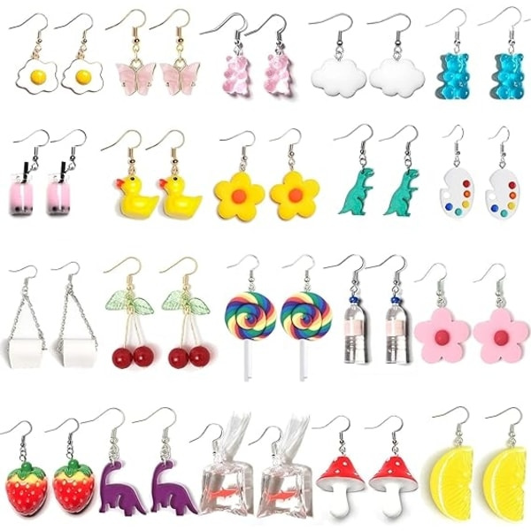 REMAKE 20 par konstiga örhängen Roliga örhängen Gummy Bear Gummy - Perfekt