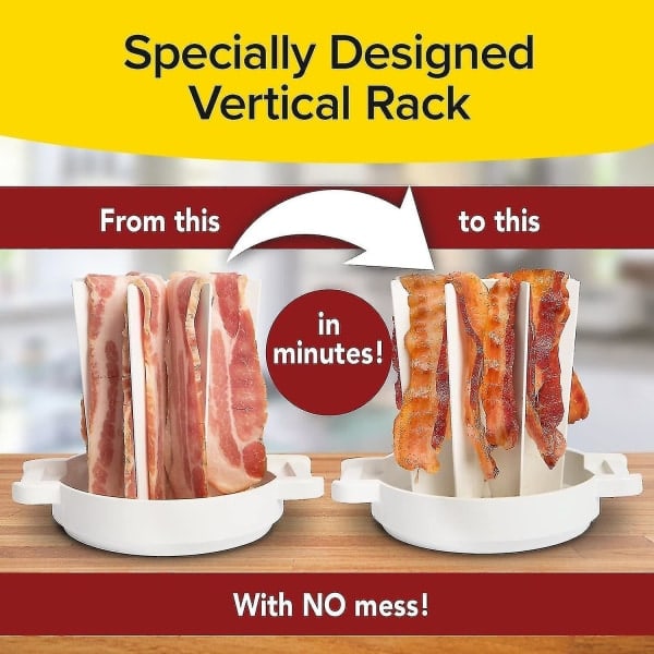 Mikrovågsugnsbaconkokare - Stänkskyddad design för bacon utan stänk och kladd