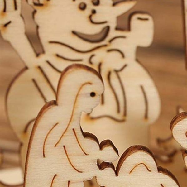 Runda DIY Trätomte Dekoration Julfest Julgran Nyår Hem Kyrka Bord