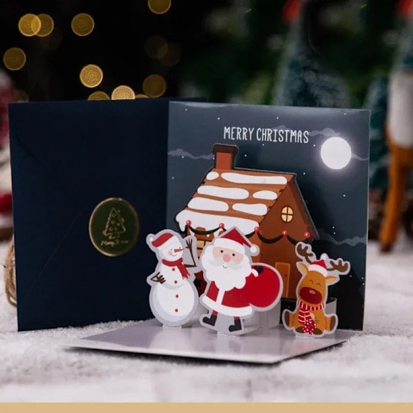 5/1 stk 3D Pop Up Julekort med konvolutt Venner Familie Velsignelse Postkort Bursdag Nyttår Juledekorasjon Stil 5 1 stk