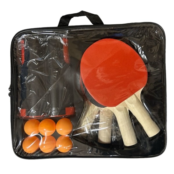 Bordtennissett - nett, 4 racketter og 6 baller