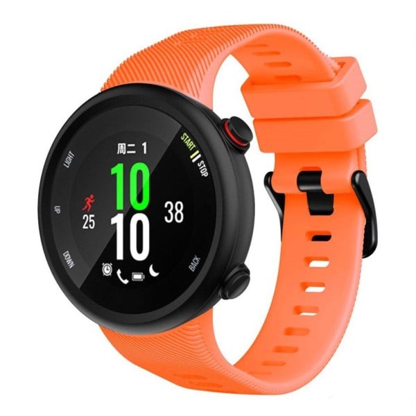 Garmin Forerunner 45S Holdbar Sort Silikon Urrem med Spænde - Orange Orange