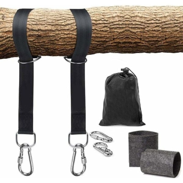 Hengekøyestrømmer 1-pakningssett Heavy Duty Svingestropper Suspensjon 150 med D-ring Maks belastning 1000KG Perfekt for hengekøye, voksne og barns sving