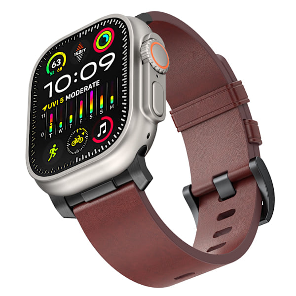 Horween Läderarmband för Apple Watch 42/44/46/49mm - Mörkbrun Mörkbrun