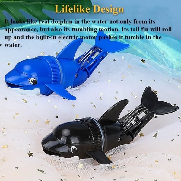 Elektrisk Rullande Delfin Badleksak, Badkar Rullande Fiskleksak Tumbling
