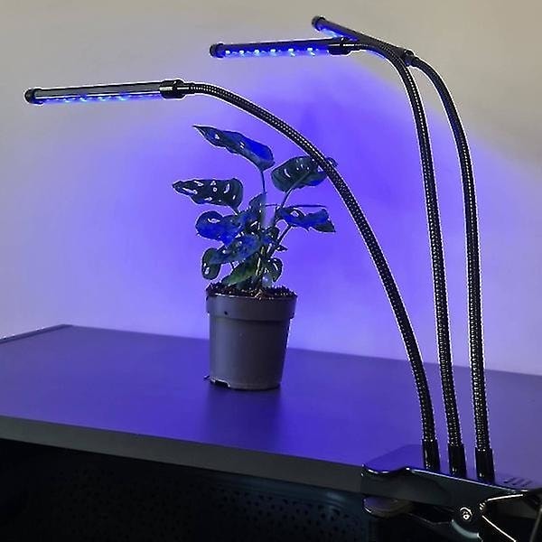 Justerbar växtlampa - LED, Timer svart