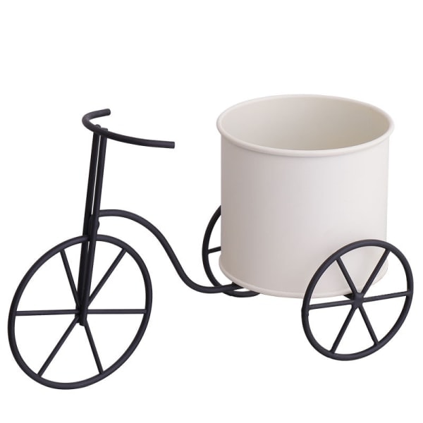 Cykel planteringsställ för blomkrukor Planteringsställ Metalltråd vit