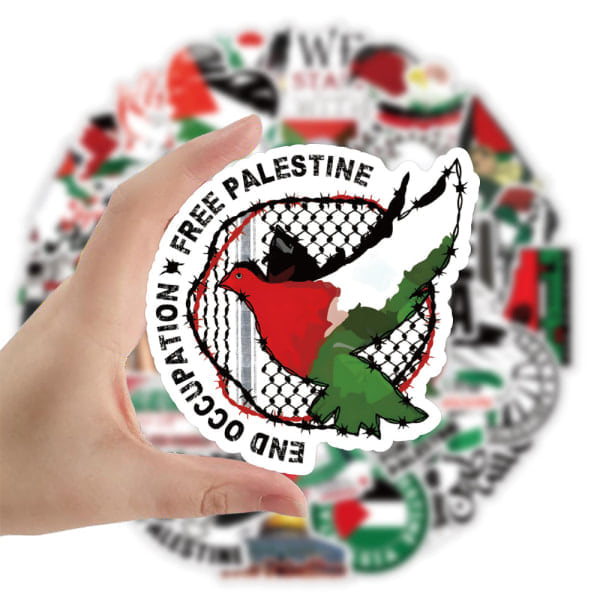 100 kpl Vapaa Palestiina -tarroja tarra-lahja moottoripyörälle, autolle, pyörälle, matkalaukulle