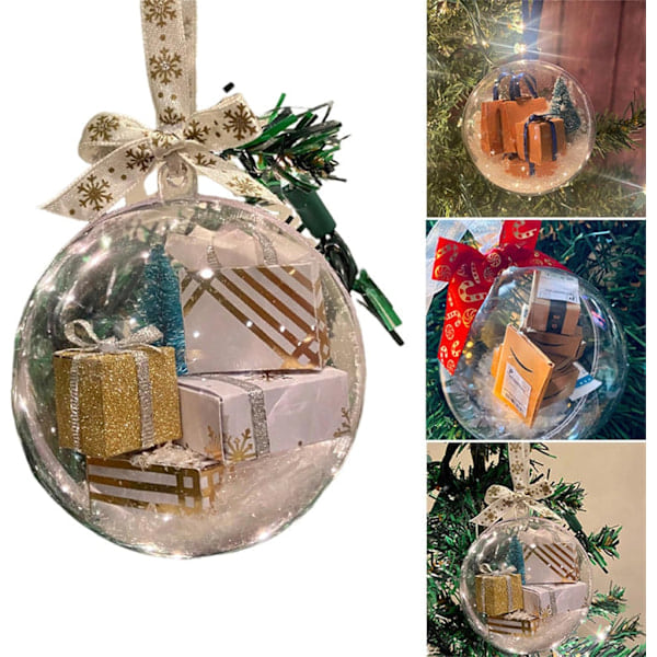 Roliga Minipaket Transparenta Klot, 3,5 tum/90 mm Julgransdekoration PVC Hantverkspresenter för Nyårsgåva Semester Bröllop Fest H