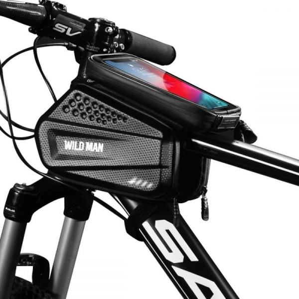 Vandafvisende Cykeltaske med Mobilrum WildMan HardPouch XXL Sort
