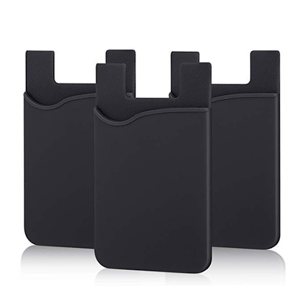 2-pack Universal Mobilplånbok/Korthållare - Självhäftande svart