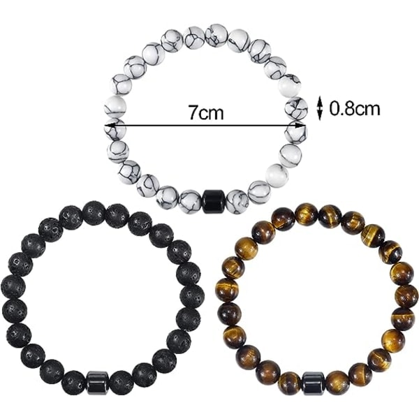REMAKE 3 stk Anti-Angst Armbånd Røykeslutt Armbånd for Menn og Kvinner Hjelper med å Lindre Angst Frustrasjon Irritabilitet Bekymringssten Armbånd