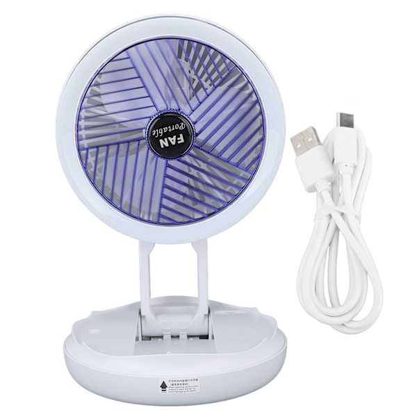 USB Desk Fan LED ABS Desktop Table Cooling Fan Foldable Silent Cooling Travel Fan for Home School Office Dormitory