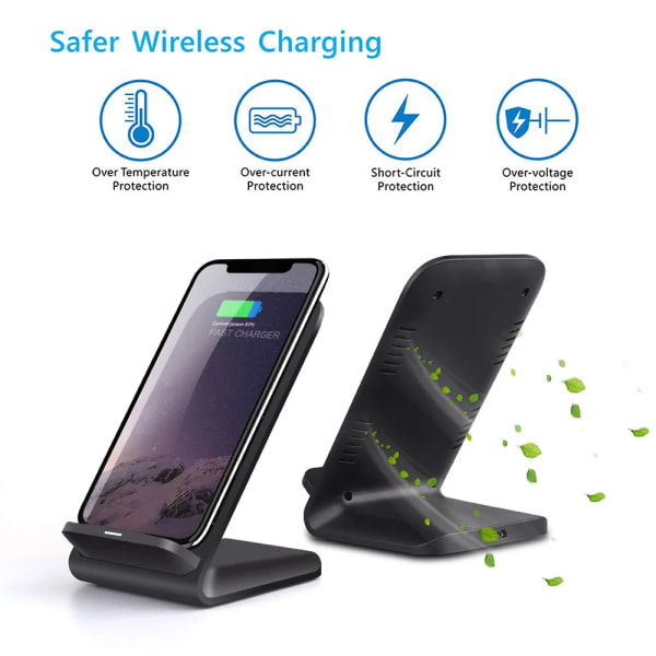 REMAKE 30W Snabbladdare för Trådlös Laddning för Samsung S24 S23 S22 S21 Snabbladdningsställ för iPhone 15 14 13 12 11 Pro Max XS XR X 8 Xiaomi 14 Svart