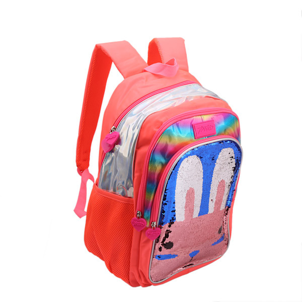 Satinerade Eleganta Studentreseväska Unisex Barn Bärbar Fritids Skolväska Fluorescerande Rosa