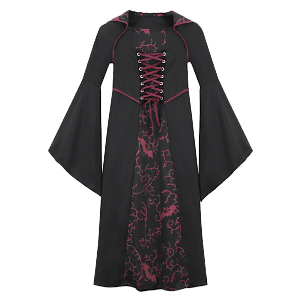 Pigekostume til Halloween - Vampyrheks i vinrød 120cm wine red