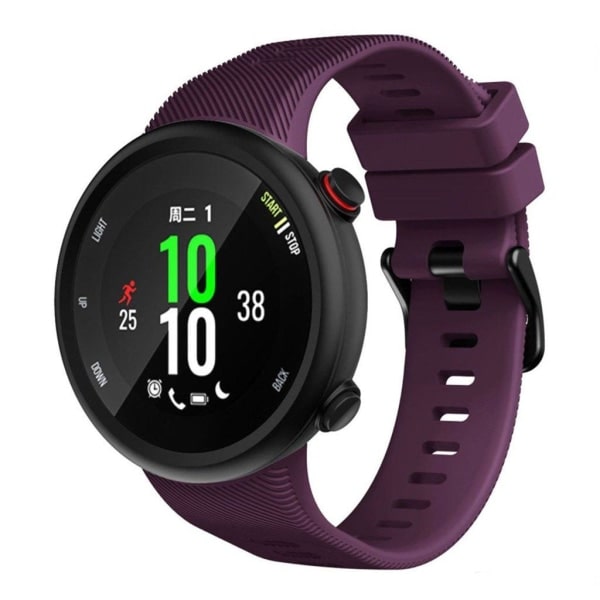 Garmin Forerunner 45S Hållbart Svart Silikonarmband med Spänne - Lila Lila