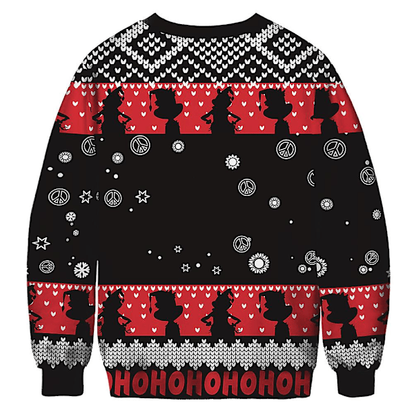 Jultröja för Kvinnor, Män och Par - Grinch Tryckt Rundhalsad Tröja Långärmad Grön Monster
