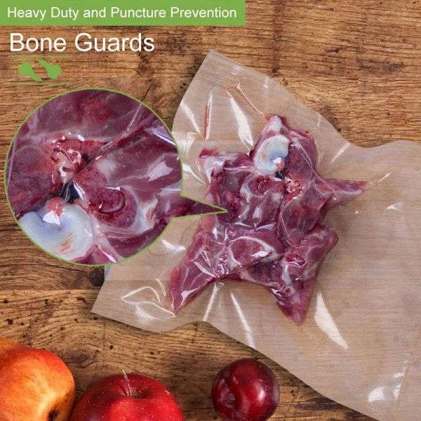 100 st/förpackning Vakuumförpacknings-påsar i PA-plast för förpackning av mat, förpackningsrulle, förpackningsmaskin, tätnings-påsar, transparenta 12X20cm Clear