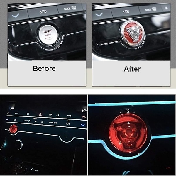 Nyckelfri bilmotor Start Stop-knappskydd för Jaguar XF XE XJ E-PACE F-PACE
