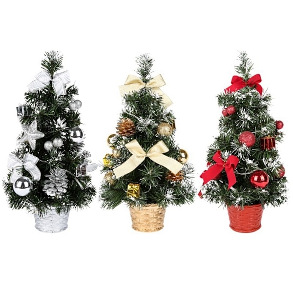 REMAKE Liten julgran med belysning, mini julgran för skrivbordsdekoration hemma