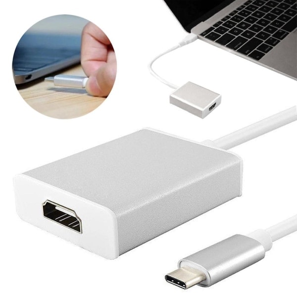 USB C till HDMI-adapter Typ C till HDMI 1080P USB 3.0-port USB C-laddningsport Konverteringsadapter