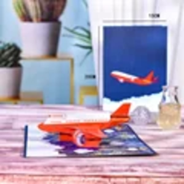 3D-lentokone Pop Up -onnittelukortti lapsille, isälle, liike-elämän lentokoneelle, isänpäiväkortti, valmistujais-onnittelukortti, käsityö, matkustajakone