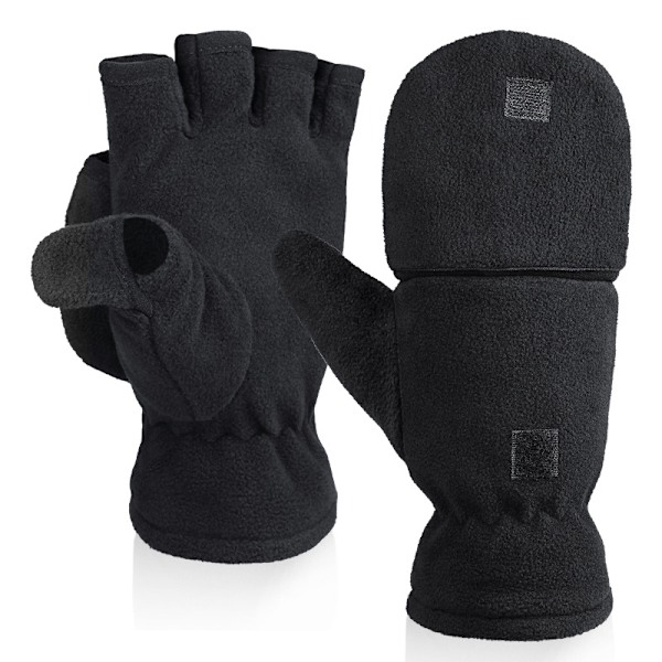 Fingerlösa polarfleecehandskar / vintervantar 2-i-1
