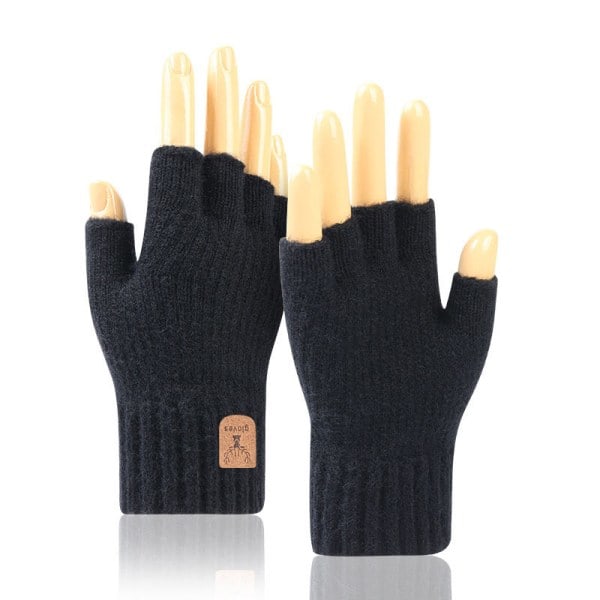Vinterhandskar med halvfinger, Svart