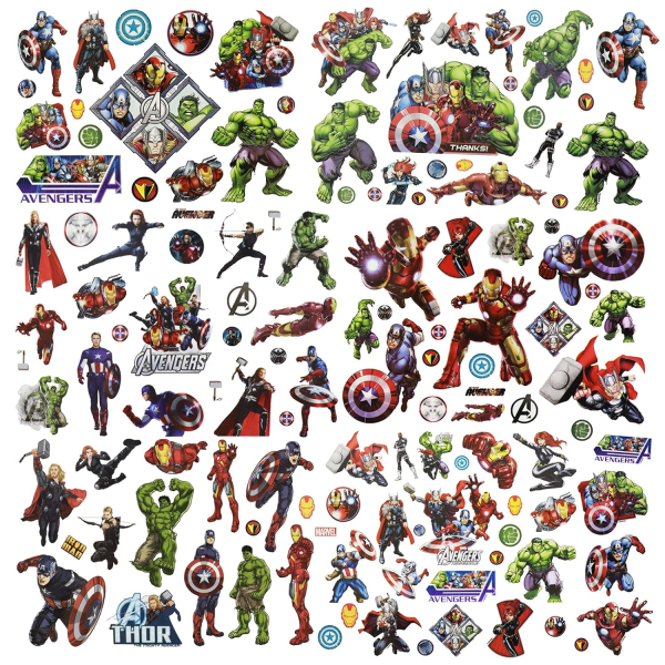 8 Ark Superhero Tillfälliga Tatueringsdekaler för Barn Pojkar Flickor Födelsedagsfesttillbehör