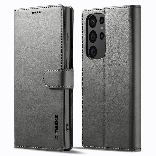 LC.IMEEKE Samsung Galaxy S23 Ultra Skal Läder Grå