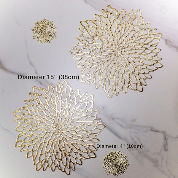 REMAKE Guld Metallic Coasters & Underlag 12 stk Matchende, Lamineret Vin