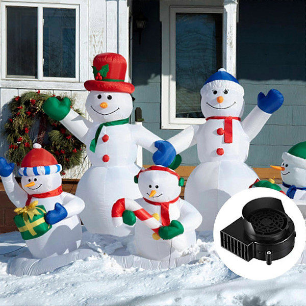 Blæserpumpe, Reserveblæsermotor til oppustelig Havepynt, 1,0A Blæser til Græsplæne, Halloween og Jul, 10,2V/1,0A Adapter [HK] Sort