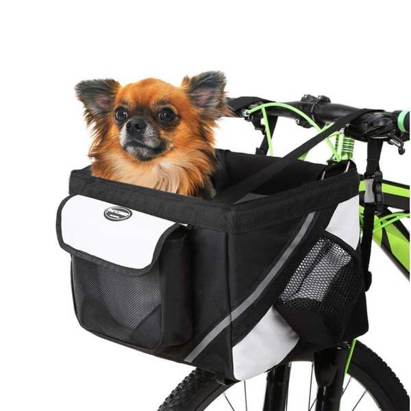 Cykelkurv til hund/kat, Hundekurv, Hundebed - Hundehus Sort