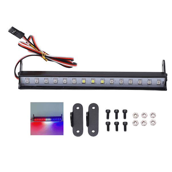 RC Ljusramp 15 LED Lampor 1/10 Simulerings RC Crawler Aluminium Legering LED Universal Takljusramp