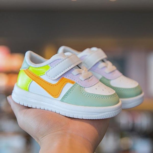 REMAKE Sportskor för Bebis, Småbarn, Flickor och Pojkar - Läderplattformar för Barn, Sneakers 3154-orange 17 (innersula 12,5 cm)