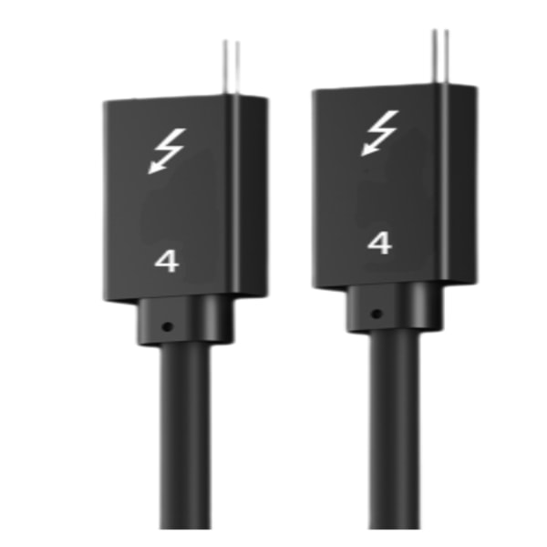 Thunderbolt 4 koaksialkabel 0,5 m aluminiumskall + flettet nett